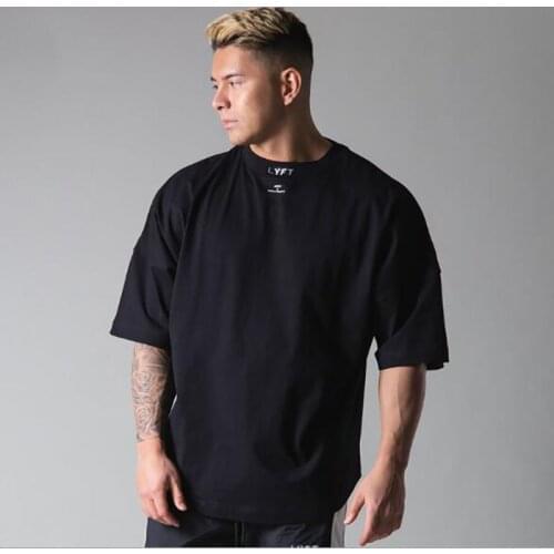 2021 Brand Mens muscle T shirt bodybuilding fitness men tops cotton singlets TShirt Cotton Short Sleeve Tshirt