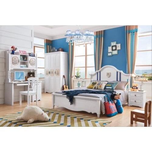 JLMF820 Ash solid wood children bedroom furniture set health Environmentally friendly children bed wardrobe desk bedside table