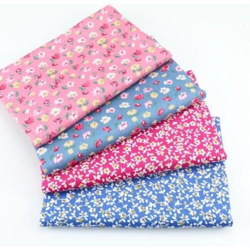 Small Flowers Printed Twill Cotton Fabric for Patchwork Handmade Bedding Dress Sewing Materials Pillowcases Cushion Covers DIY