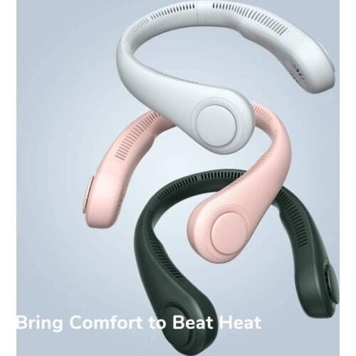 Portable Mini Bladeless Fan Neck Fan 4000mAh USB Rechargeable Fan Mute Sports Fans for Home Outdoor Ventilador Portatil Abanicos