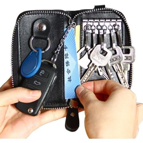Genuine Leather Key Wallets Men & Women Car Key Bag Multi Function Key Case Fashion Housekeeper Key Holders Business color new
