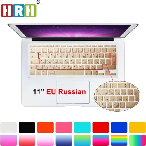 HRH Durable Russian EU/UK Silicone Gel Keyboard Protector Cover Skin Protective Film For Mac Book Air 11.6 A1465/A1370