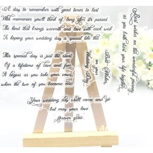 CLEAR STAMPS Wedding Sentiment Scrapbooking Card Album Paper Craft Rubber Roller Transparent Silicon AlinaCraft