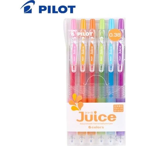 PILOT Juice juice pen set 6/12 color set color press type gel pen pearl light hand account gel pen student stationery 0.5/0.38
