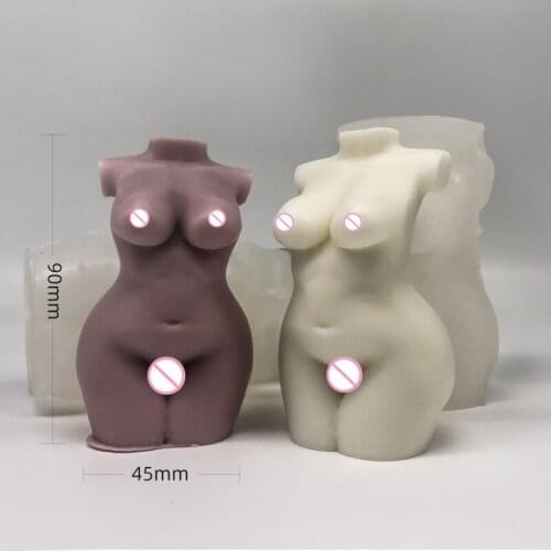 Mini Buxom Woman Torso Silicone Candle Mold for DIY Handmade Aromatherapy Candle Plaster Crystal Epoxy Handicrafts Soap Mould