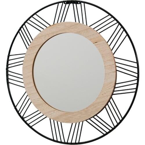 Light luxury art porch decoration mirror model room living room creative background wall wall hanging mirror