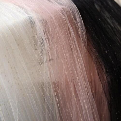 3 yards Nude Pink Tulle With Golden Embroidered Rain Fall Rain Drop