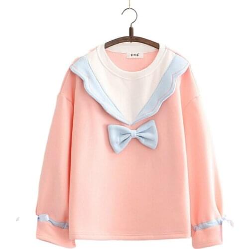 Women Fleece Sweatshirts Rffles Patchwork O-neck Hoodies Petal Sleeve 2020 Winter Sweet Style Ladies Pullover Tracksuits