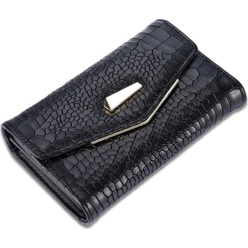PU Leather Womens Wallets Patent Alligator Bag Female Design Clutch Long Multifunctional Coin Card Holder Purses LKN012