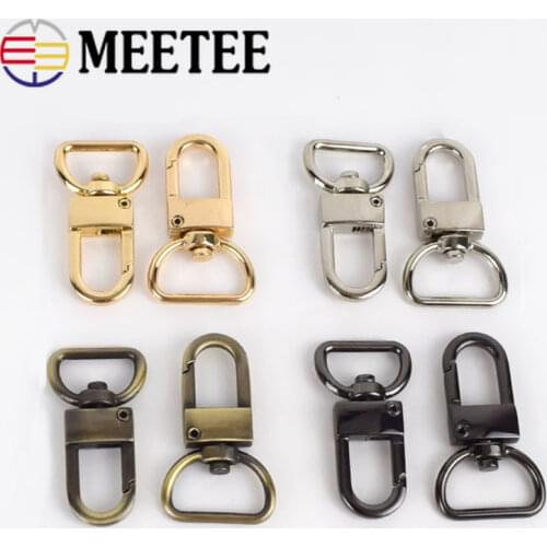 10/20pcs Meetee 19mm Metal Buckles Luggage Strap Keychain D Ring Swivel Lobster Clasp Trigger Snap Hook DIY Bags Accessories