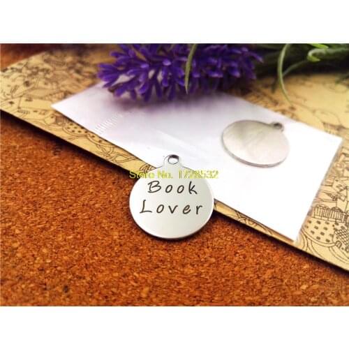 10pcs-stainless steel Charms "book lover" DIY Charms Pendants for necklace/bracelet/keychain DIY jewelry
