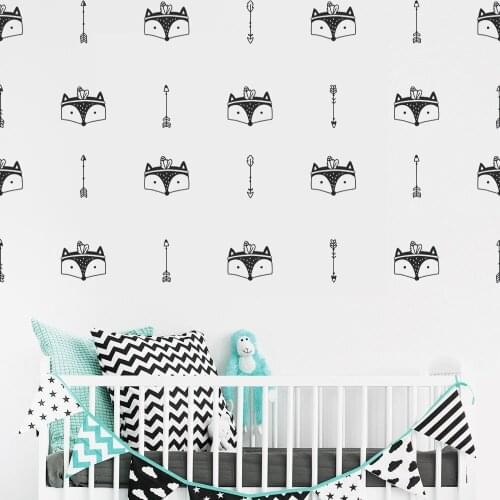 12 Fox & 16 Arrow with Fox Wall Stickers for Quotes Bedroom Vinyl Murals Gift for Mom or Kids Decals Living Room K05