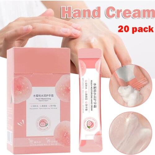 20pcs 4ml Peach Moisturizing Hand Cream Moisturizing Anti-drying Refreshing Autumn And Winter Skin Care Hand Cream SANA8