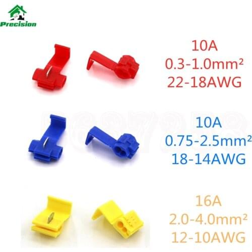 3-1000pcs 2 Pin T Shape Wire Cable Connectors Terminals Crimp Scotch Lock Quick Splice Electrical Car Audio Kit Tool