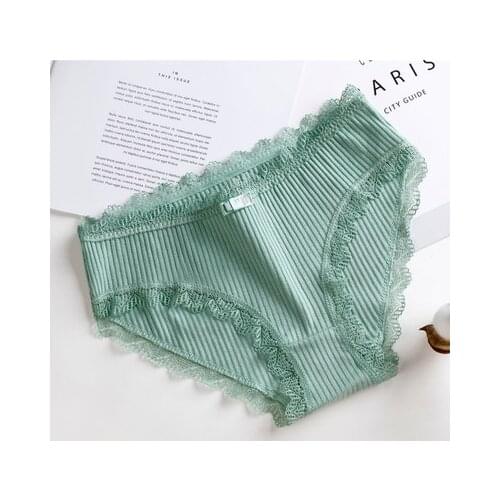 3pcs Lingerie underwear women New 2021 lace panties briefs low waist solid color girls cotton femal ropa interior femenina K019