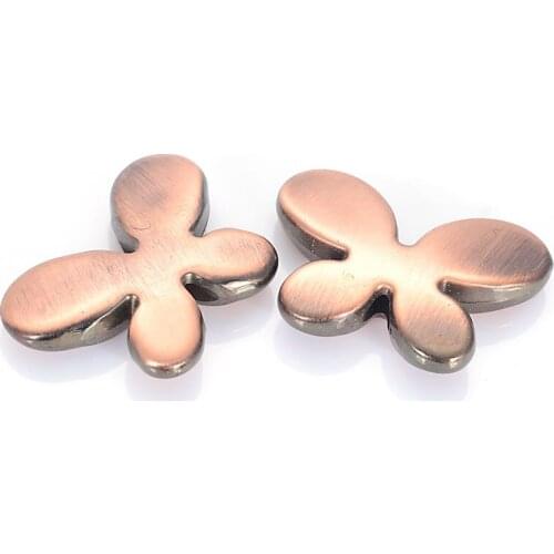 30 Pcs Plating Metallic Acrylic Antique Design Butterfly Beads Charm For Women Diy Bracelet Bangle Jewelry Making Accessories