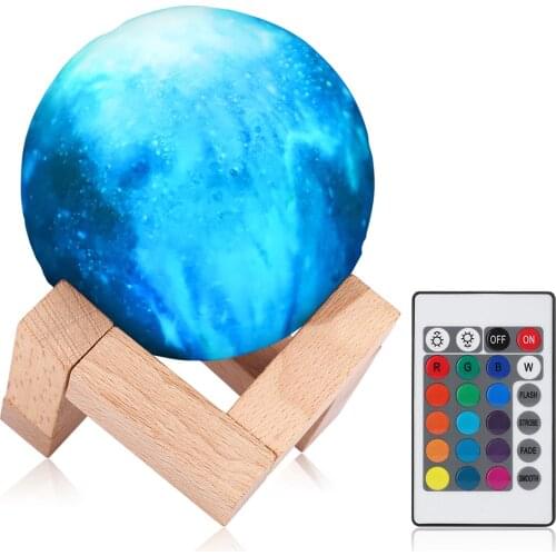 3D Printing Moon Lamp 8cm 10cm Galaxy Moon Light Kids Night Light 16 Color Change Touch and Remote Control Galaxy Light Gifts