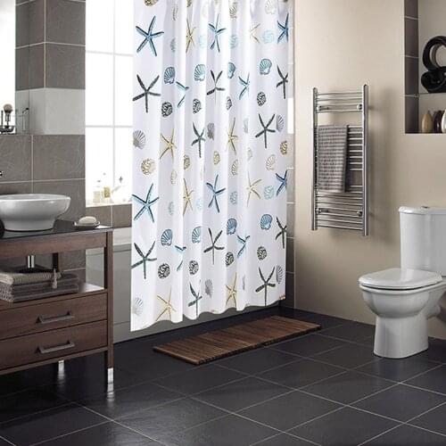 4 Color PEVA Thickening Waterproof Bathroom Shower Curtain Bath Hanging Mold Proof Home Curtains with Plastic Hooks 180*180cm