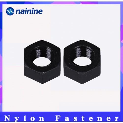 50Pcs DIN934 M2 M2.5 M3 M4 M5 M6 M8 Black Nylon Hex Nut Hexagon Plastic Nuts NL14