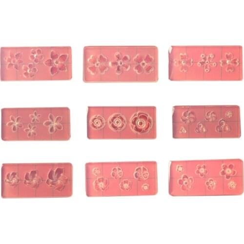 9 Pcs Five Petals Flower Ornaments Epoxy Resin Mold Nail Art Decorations Silicone Mould DIY Crafts Jewelry Casting Tools