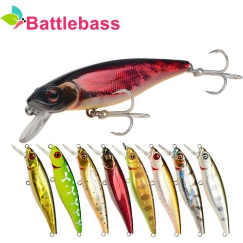 BATTLEBASS 1PC Laser minnow fishing lure 8.5CM 9G pesca hooks fish wobbler tackle crank bait artificial japan bait hard swimbait