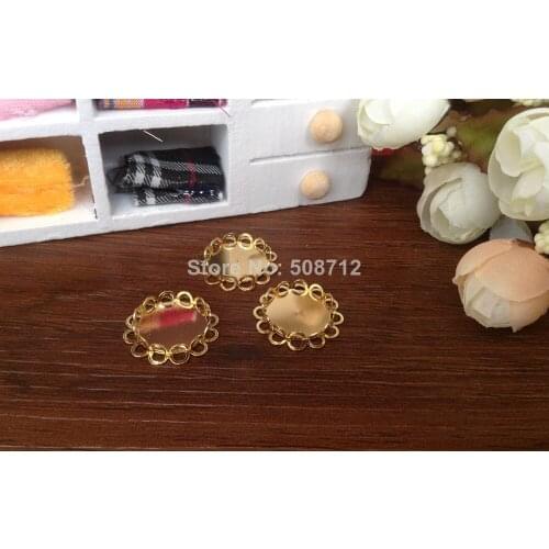 Free shipping!!! 100pcs 20mm Lace Bezel Cup Cabochon Mountings Pendant Trays