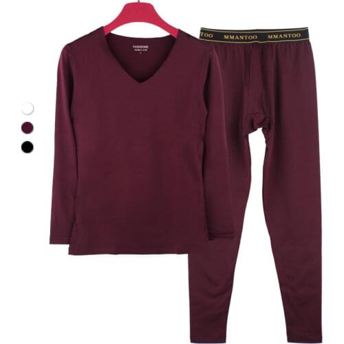 Seamless V collar men thermal underwear fleece youth thin slim long johns warm primer set constant metrosexual male winter pants