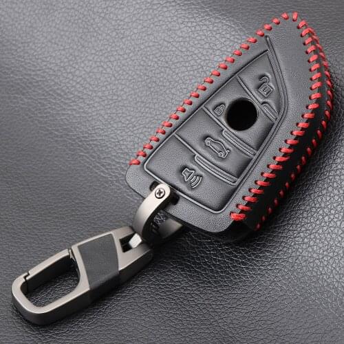 Car key Cover Cases for BMW X1 X5 X6 F15 F16 F48 For BMW 1 / 2 Series Car Remote Controller Key Bag Holder with KeyChain