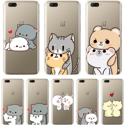 TPU Soft Silicone Phone Case For One Plus 3 3T 5 5T 6 6T Cartoon Kawaii Cute Cat Girl Back Cover For OnePlus 3 3T 5 5T 6 6T Case