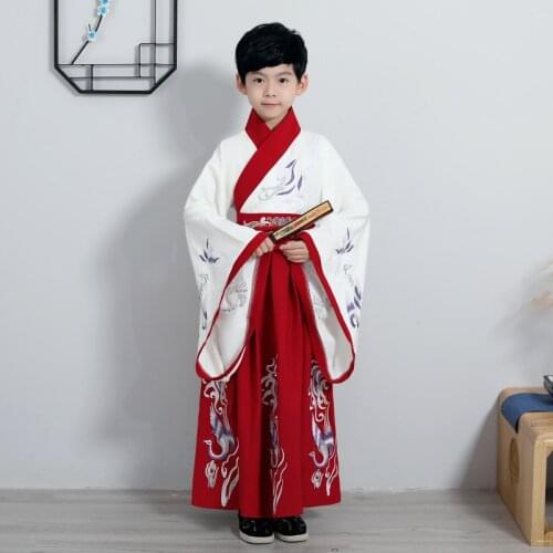 Children Costume Girl Hanfu Tang Dynasty Princess Fairy Show Elegant Costumes Oversize Traditional Chinese Kids Girls Hanfu Dres