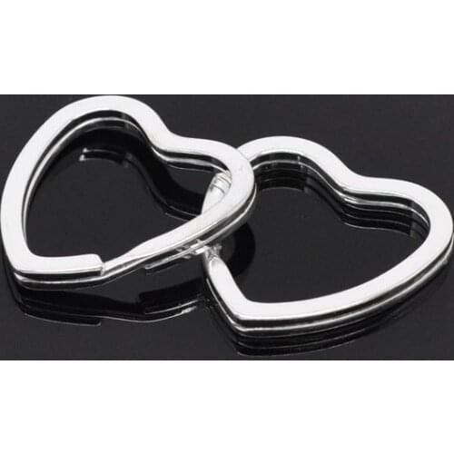 DoreenBeads Retail Silver color Valentine Heart Split Rings Key Rings 31x31mm,sold per pack of 10