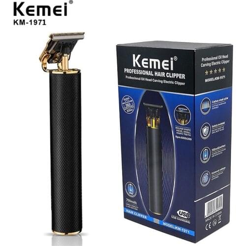 Kemei KM1971 Electric Hair Trimmer Rechargeable Cordless For Men Beard Trimmer 0mm Baldheaded Hair Clipper Cutting Machine