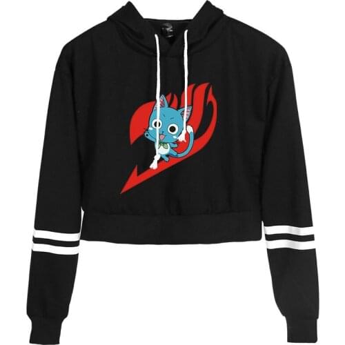 Fairy Tail New Sexy Cropped Hoodies Fashion Trend Crop Top Women Hoodie Sweatshirt Harajuku 2020 Hot Sale Jacket Clothes