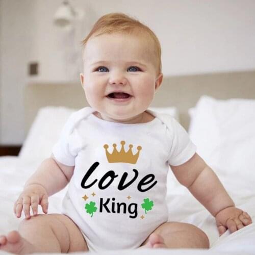 Love King Pattern Baby Clothing Newborn Baby Bodysuit Toddler Infant Baby Girls Boys Romper Jumpsuits Clothes Sunsuits Outfits
