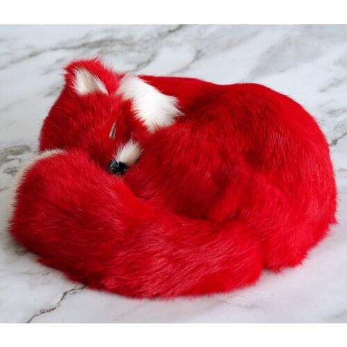 Creative real life sleeping fox model plastic&furs simulation red fox doll gift about 27x12cm xf1793