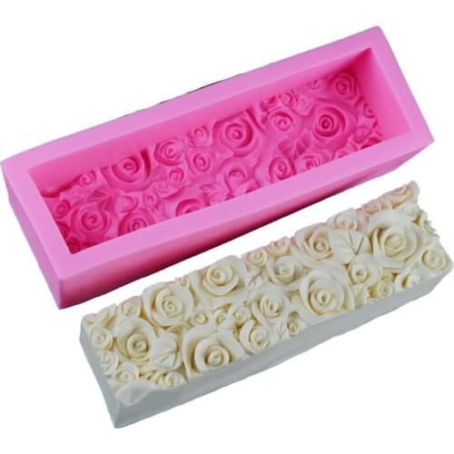 Free Shipping Rose Soap Mold Cooking Tools Wedding Decoration Silicone Mold Baking Fondant Sugar Craft Molds Diy Cake Cake