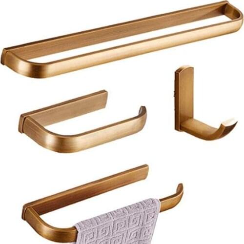 Leyden Antique Brass Bathroom Hardware Set 4pcs,Includes Towel Bar,Towel Ring,Toilet Paper Holder,Towel Hook