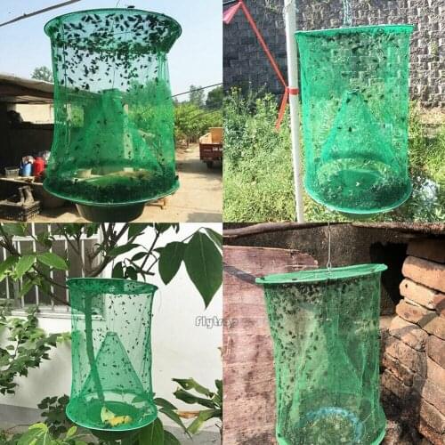 Reusable Outdoor Fly Trap-Perfect Hanging Folding Ranch Trap Catcher For Horses The Ranch Fly Trap The Most Effective trap U