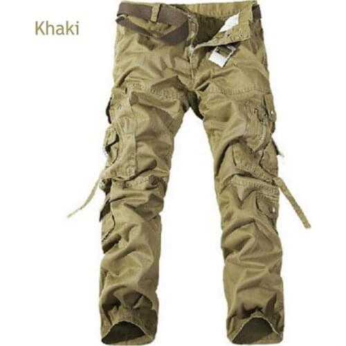 HOT 2020 Spring Autumn Outdoor Straight Cotton tactical Camping Mountain Climbing Multi-Pocket Hiking Pants Men long Trouers