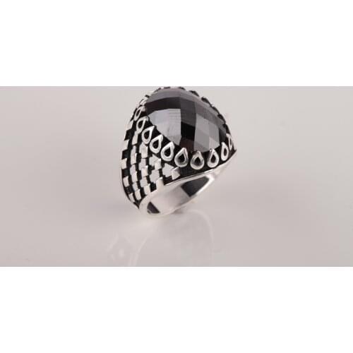 UM US JEWELRY Onyx Gemstone 925 Sterling Silver Men Ring