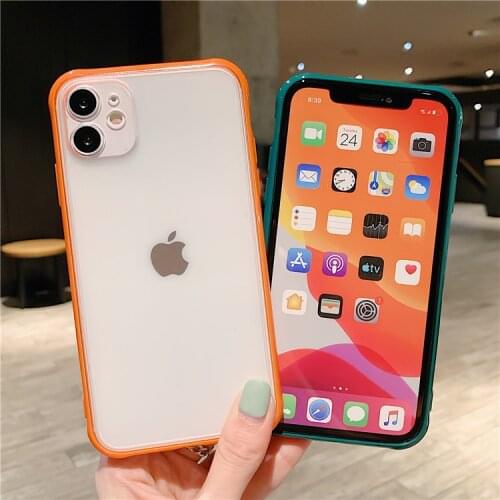 Soft TPU Frame Glitter Luxury Phone Case for iPhone 12 Pro Max Back Cover for iPhone XR XS MAX 7 8 Plus 10 X 7P 8P Matte Case