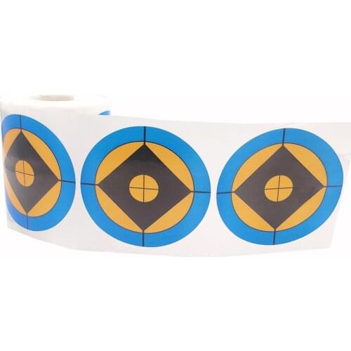 Target Stickers 250 Pcs/Roll Blue-Orange-Black Color Combination 3" Diameter