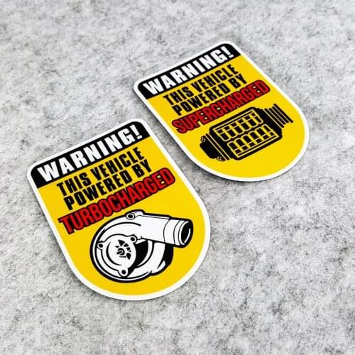 NO.S091 Car Reflective Warning Marks Turbocharged Supercharged JDM Modified Car Trunk Stickers and Decals