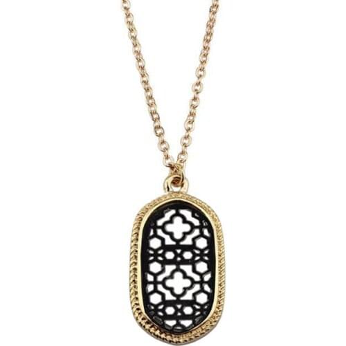 2020 New Women Trendy Gold Black Alloy Oval Choker Necklaces Pendant Statement Necklace Famous Designer Brand Jewelry Wholesale