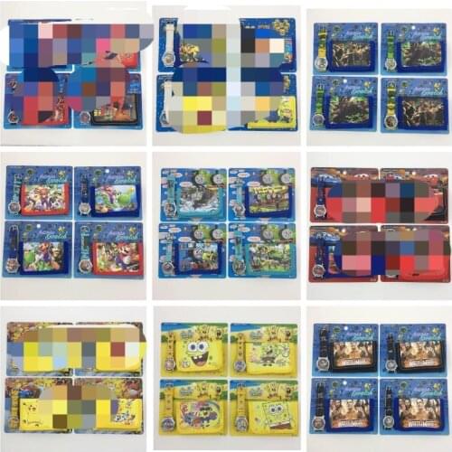 New Watch Wallet Set Toy Kids Cartoon Puppy Square Coin Purse Wallet Patrulha Cainina Childrens Birthday Gift