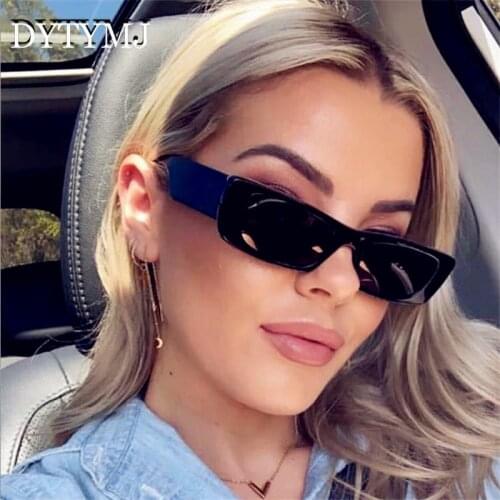 DYTYMJ 2021 Rectangle Retro Sunglasses Women Vintage Glasses Women/Men Luxury Brand Eyeglasses Women Mirror Shades for Women