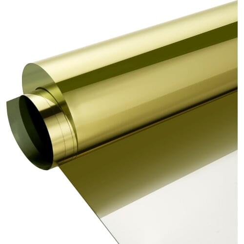 50cm Width One Way Mirrored Film Sunshade Silver Gold Privacy Heat Control Anti UV Window Tint Film for Home Office Commercial