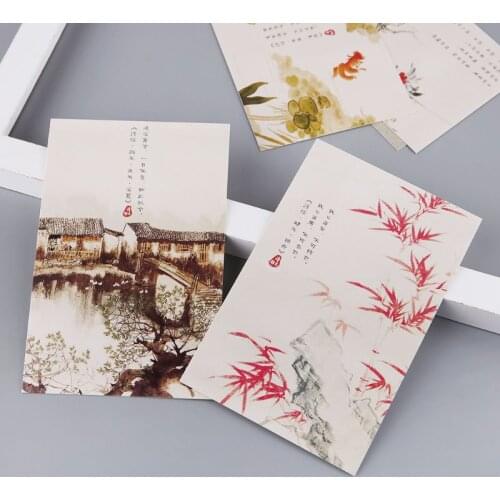 30 Sheets Landscape Paintings Retro Vintage Postcard Christmas Gift Card Wish Poster Cards M17F