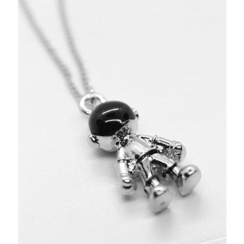 Classic Style Silver Color Astronaut Pendant Necklace Fashion Hip Hop Jewelry Unusual Woman Clavicle Chain
