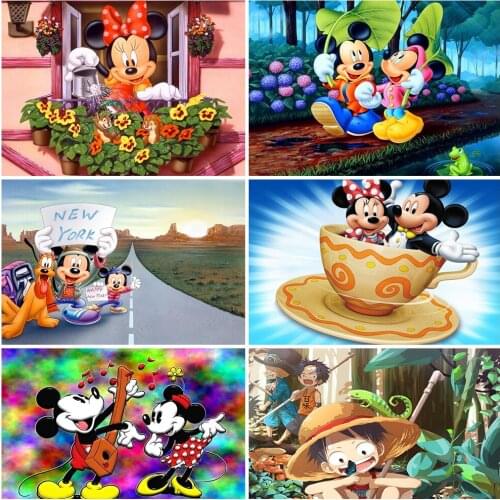 Full Diamond Painting Disney 5d Diy Cute Cartoon Mickey Minnie Full Square Inlaid Embroidery Diamond Decorative Painting